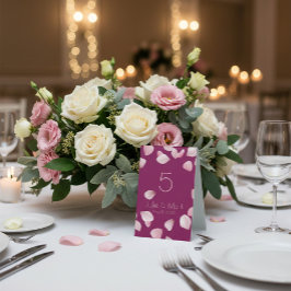 Romantische Rosa Petals Hochzeit Tischaufsteller