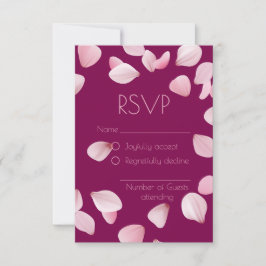 Romantische rosa Petals Wedding RSVP Card