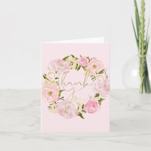 Romantische rosa Pfingstrosen Floral Gold Danke