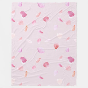 Romantische rosa Pfirsich-Rosenblüten Fleecedecke