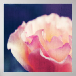 Romantische Rosa Rose auf Leinwand Makro Abstrakt Poster