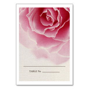Romantische rosa Rose Burlap Texture Hochzeit Tischnummer