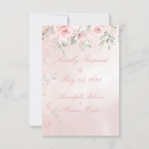 Romantische Rosa Rose im Garten UAWG RSVP Karte
