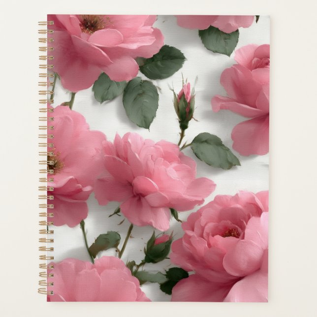 Romantische rosa Rose  Planer (Vorderseite)