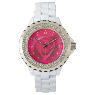 Romantische Rosa Rose v2 Armbanduhr