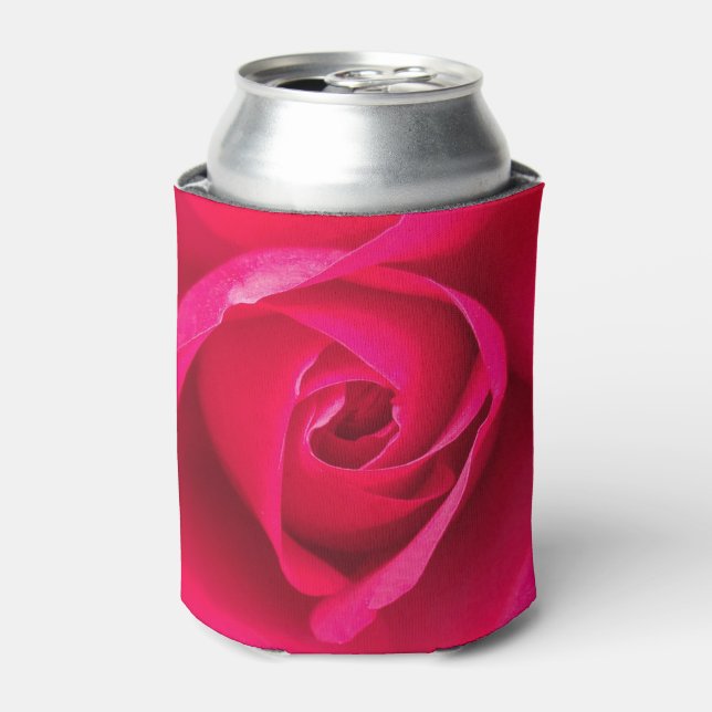 Romantische Rosa Rose v2 Can Cooler Dosenkühler (Kanne Vorderseite)
