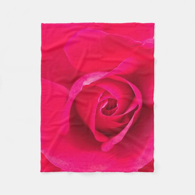 Romantische Rosa Rose v2 Fleecedecke (Vorderseite)