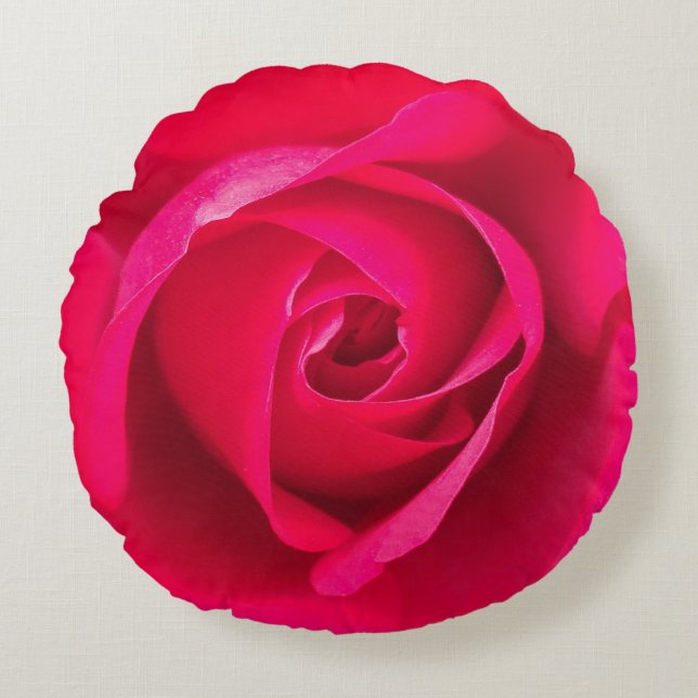 Romantische Rosa Rose v2 Rundes Kissen (Vorderseite)