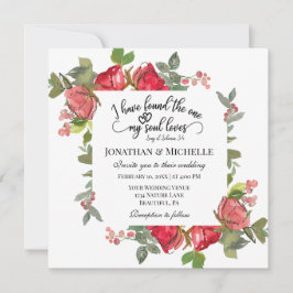 Romantische Rosa Rosen Christliche Hochzeit Einladung