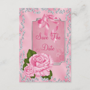 Romantische rosa Rosen u. Bögen 50. Save the Date