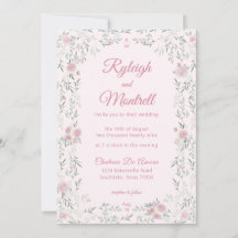 Romantische rosa Rosen und Grün-Hochzeit
