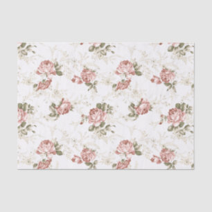 Romantische Rosa Rosen - Weißer Hintergrund Seidenpapier