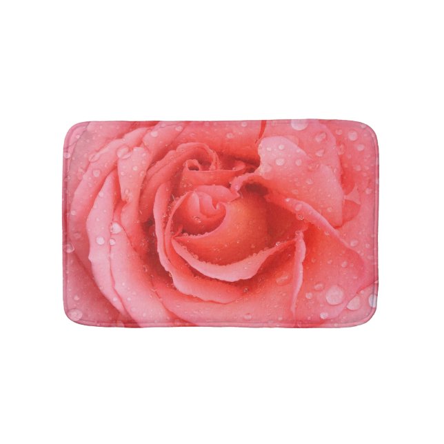 Romantische Rosa Rosentropfen Badematte (Vorderseite)