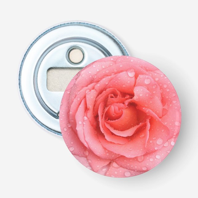 Romantische Rosa Rosentropfen Flaschenöffner (Vorderseite)