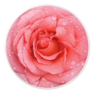 Romantische Rosa Rosentropfen Keramikknauf