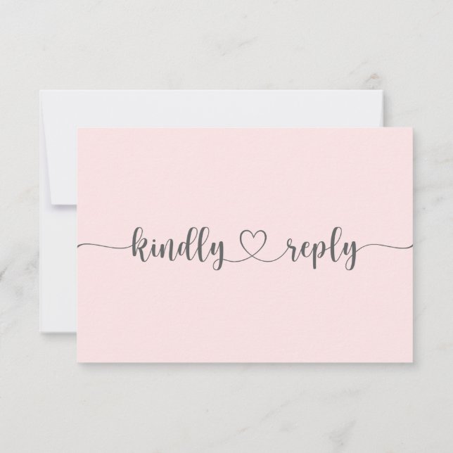Romantische rosa Roses Wedding RSVP Response Einla Einladung (Rückseite)