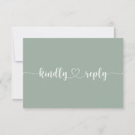 Romantische rosa Roses Wedding RSVP Response Green Einladung