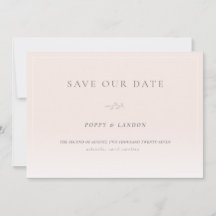 Romantische Rosa Save the Date-Karte