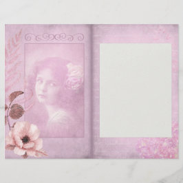 Romantische Rosa Vintage Zeitschrift Scrapbook Pag