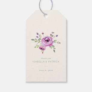 Romantische rosa Wasserfarben Blumenmuster Geschenkanhänger