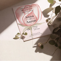 Romantische Rosa Wasserfarben-Rosen-Hochzeit 