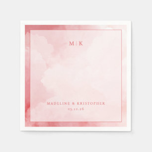 Romantische rosa Wasserfarbenwolken Serviette