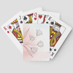 Romantische rosa Watercolor Blumenpoker Karten Spi Spielkarten