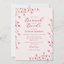 Romantische rosa Wildblumen-Brunch-Brautabschied