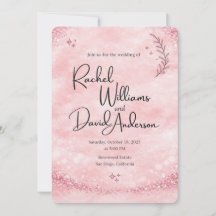Romantische rosafarbene Aquarell-Hochzeitseinladun