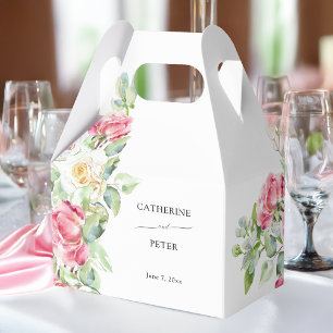 Romantische rosafarbene/elfenbeinfarbene Wasserfar Geschenkschachtel