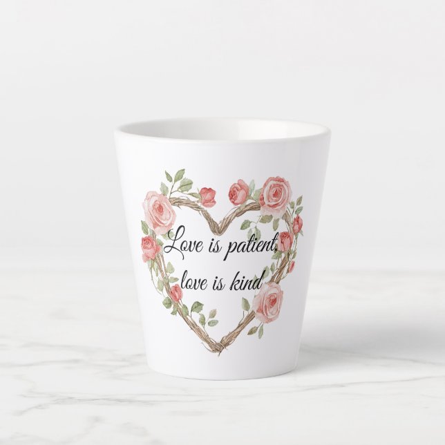 Romantische Rose Blumenkohl Liebe Milchtasse (Vorderseite)