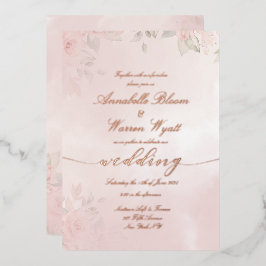 Romantische Rose Blush Garden 2 mit Rose Folieneinladung