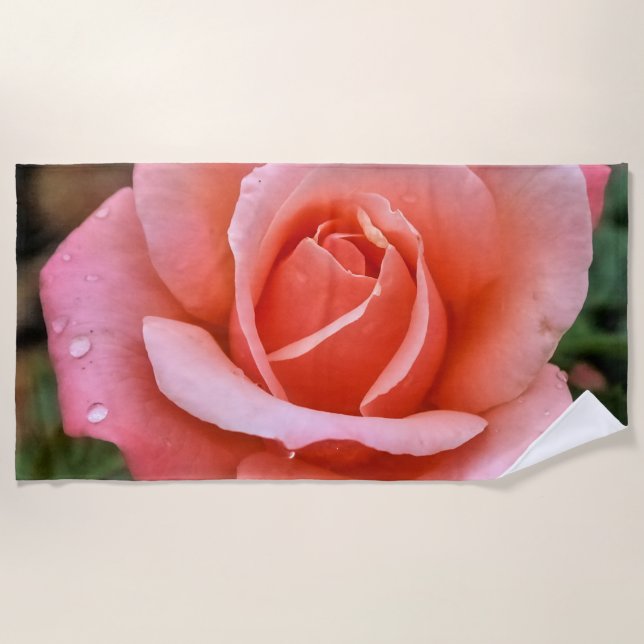 Romantische Rose Botanische Kunst Strandtuch (Vorderseite)