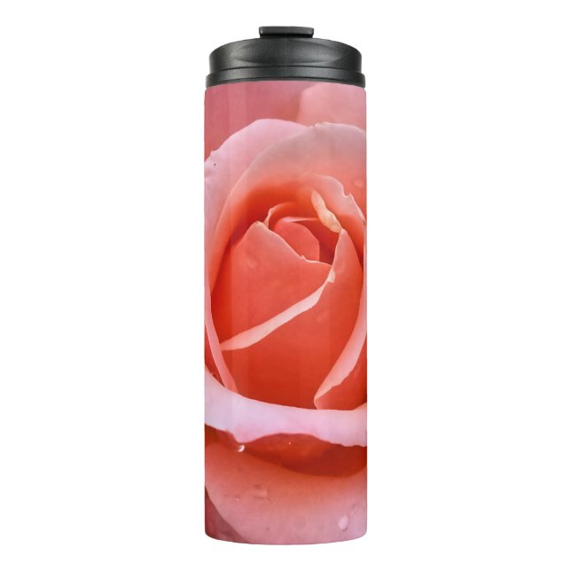 Romantische Rose Botanische Kunst Thermosbecher (Vorderseite)