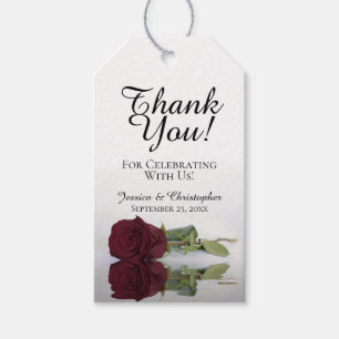 Romantische Rose Burgund Elegant Wedding Vielen Da Geschenkanhänger