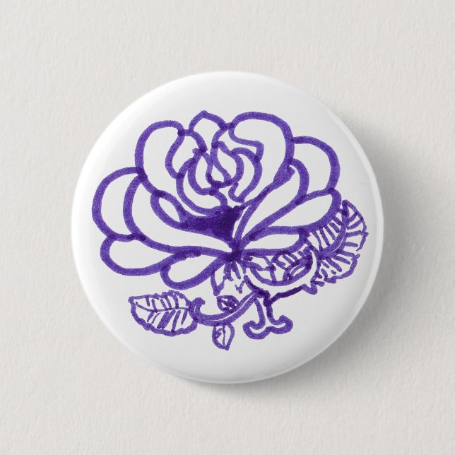 Romantische Rose Button (Vorderseite)