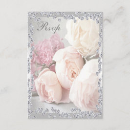 Romantische Rose & Diamonds UAwg RSVP Karte
