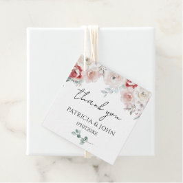 Romantische Rose Elegante Florale Hochzeits-Dankes Geschenkanhänger