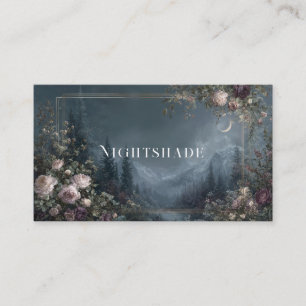 Romantische Rose Floral und Sternennacht Berg Visitenkarte