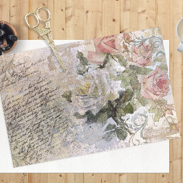 Romantische Rose Florals Alte handgeschriebene Ent Seidenpapier
