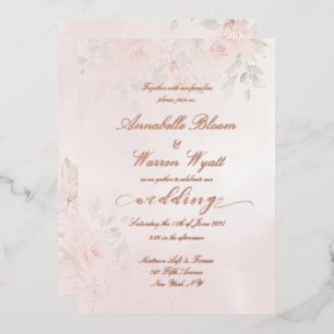 Romantische Rose Garten 1 mit Rose Gold Folieneinladung