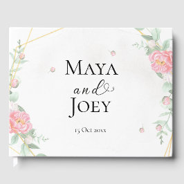 Romantische Rose Geometric Wedding Gästebuch