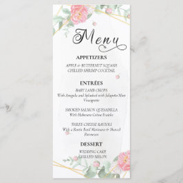 Romantische Rose Geometric Wedding Menükarte