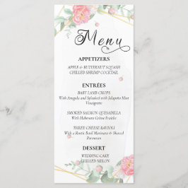 Romantische Rose Geometric Wedding Menükarte