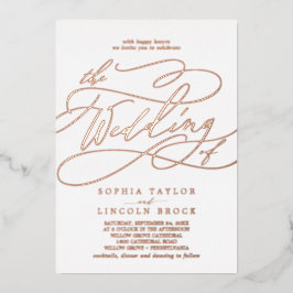 Romantische Rose Gold Foil Blühte die Hochzeit von Folieneinladung