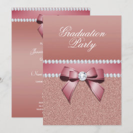 Romantische Rose Gold Graduation Party Einladung