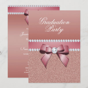 Romantische Rose Gold Graduation Party Einladung