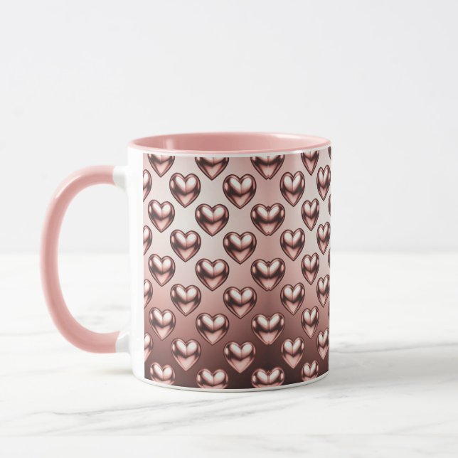 Romantische Rose Gold Herz Tasse (Links)