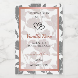 Romantische Rose - Gold- und Graublumenmarken Lebensmitteletikett