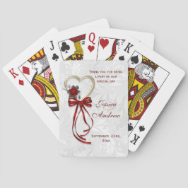 Romantische Rose, Goldenes Herz und Rotes Band Spielkarten